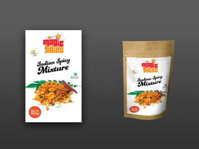 indian spicy mixture label design